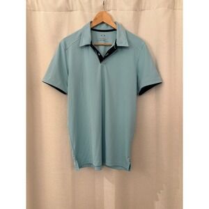 Oakley Mens Tailored Fit Golf Polo Shirt Light Blue Short Sleeve Small